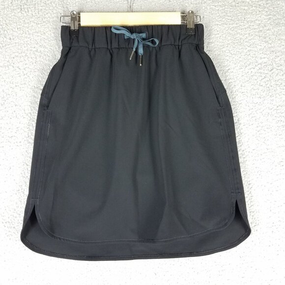 Lululemon On The Fly Skirt Women's 4 Black Active Performance Elastic Waist - Picture 1 of 10